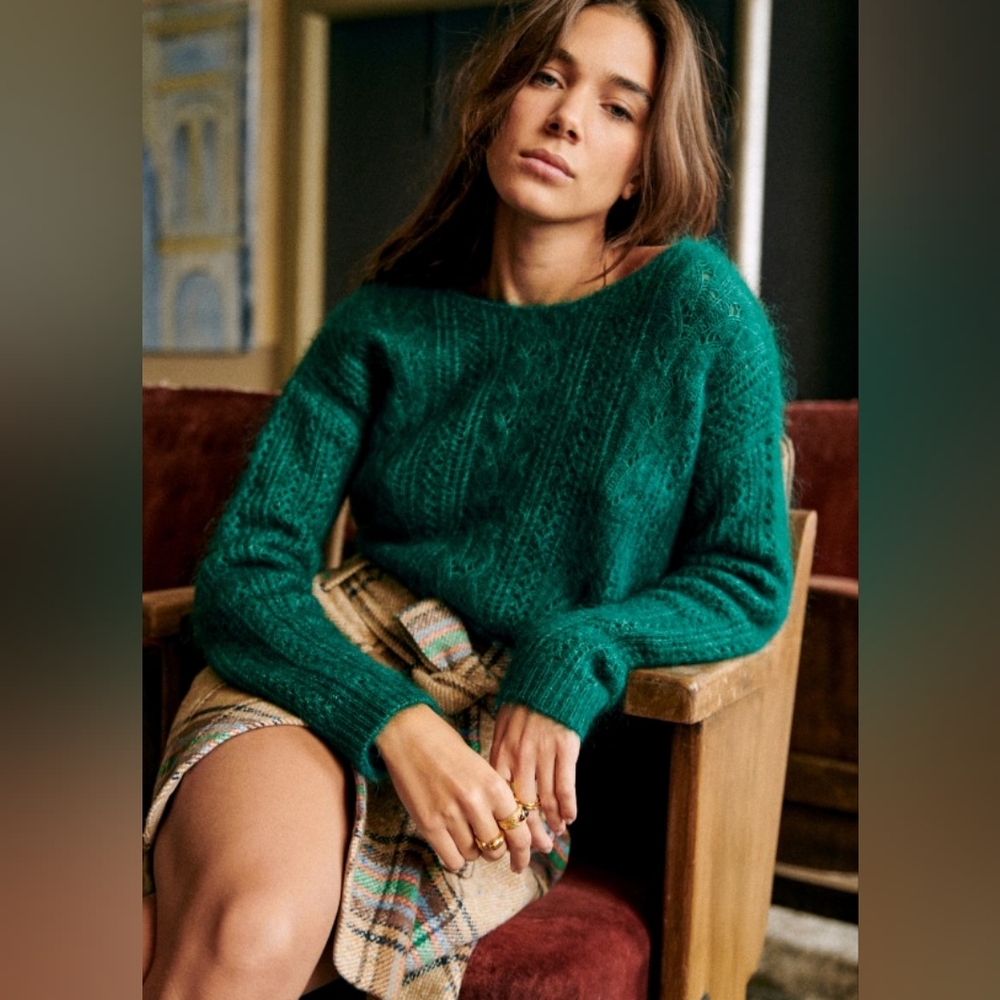 Stunning Emerald Green Sezane Sweater.